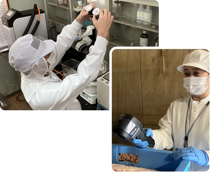 原料受入れ / 徹底的なチェック体制